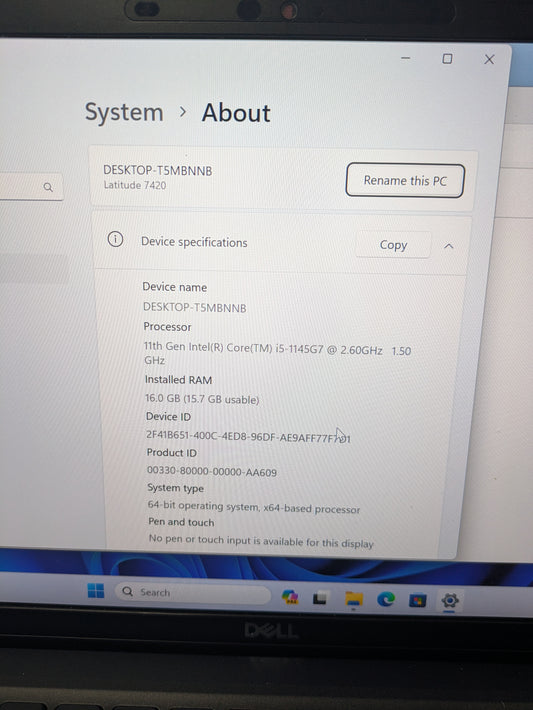Dell latitude 7430 i5 16GB RAM 256GB SSD