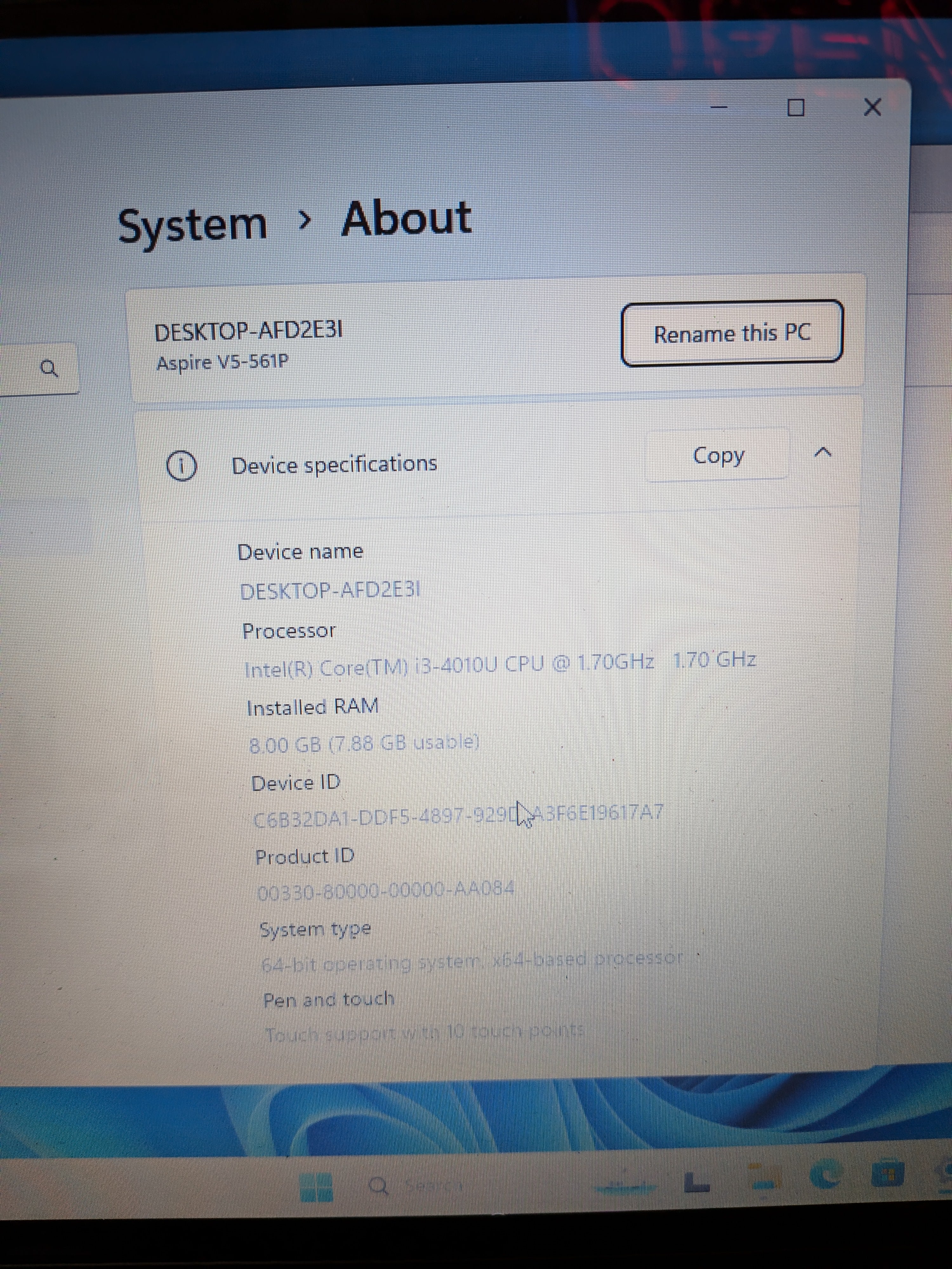 Acer touchscreen laptop windows 11 64 bit