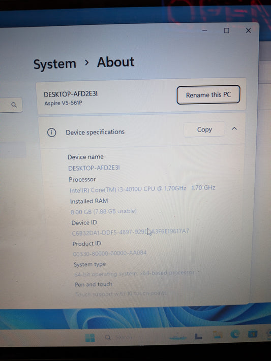 Acer touchscreen laptop windows 11 64 bit