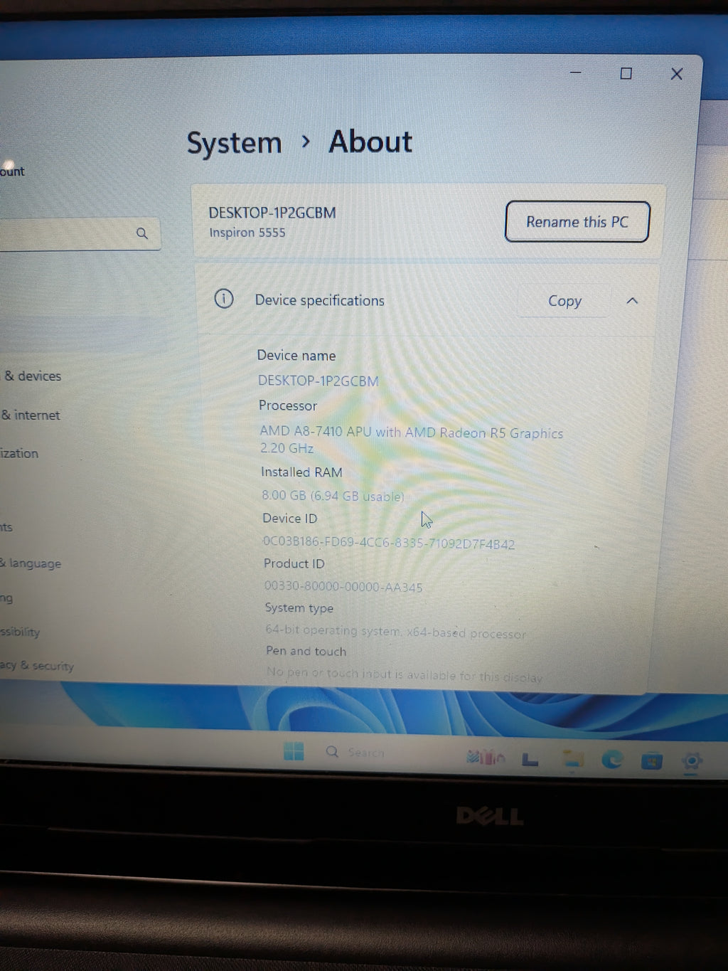 Dell Inspiron laptop windows 11 64 bit
