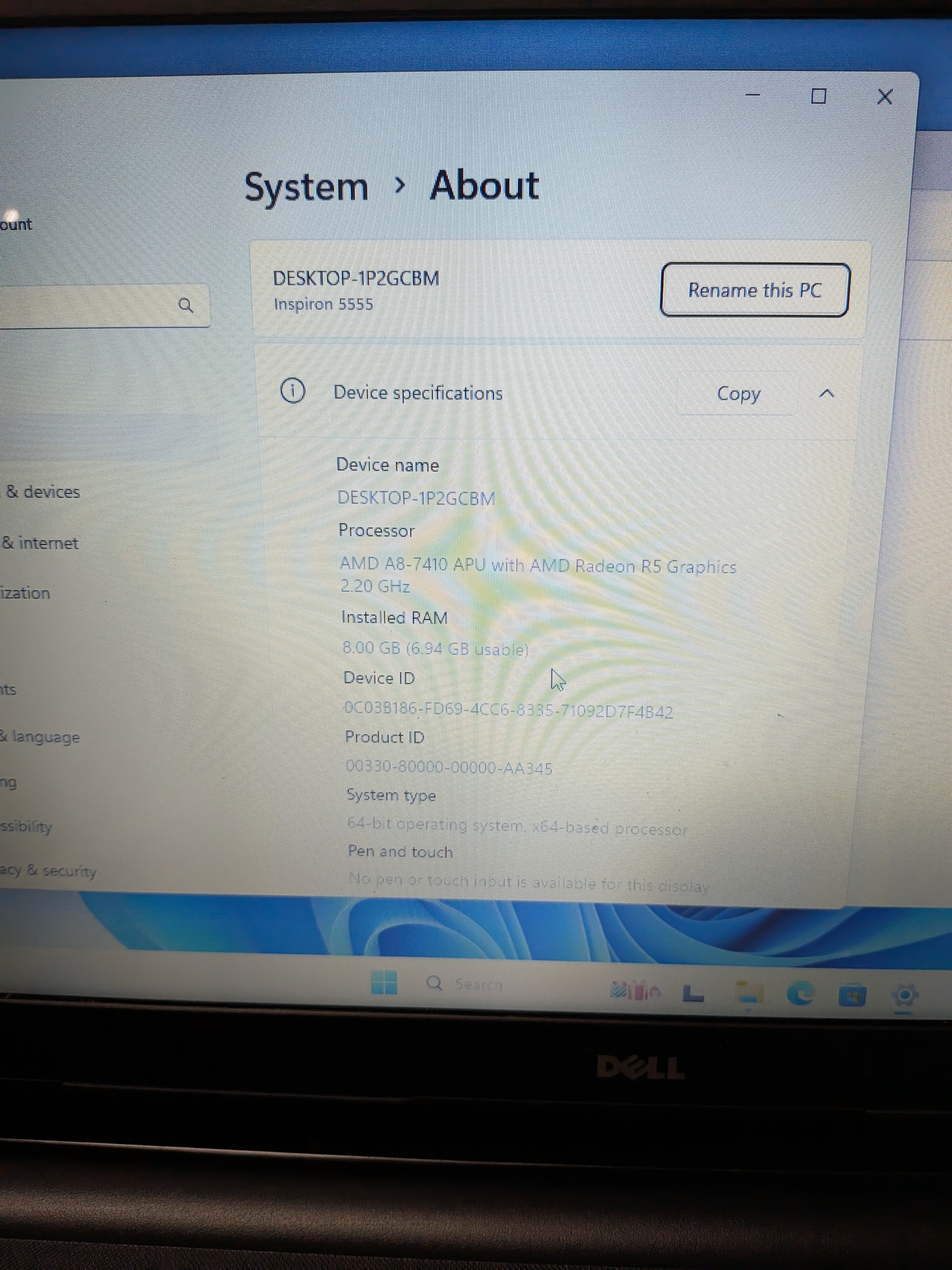 Dell Inspiron laptop windows 11 64 bit